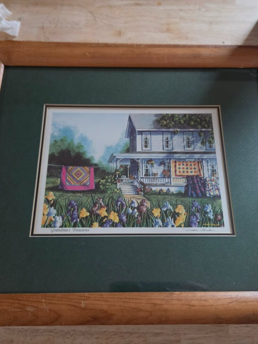 vintage framed titled grandmas' treasures signed by artist Diane Phalen
